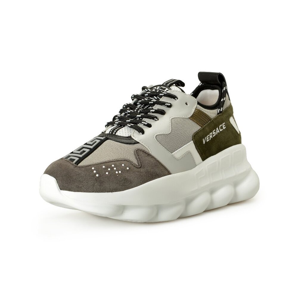 Versace Men's Suede & Leather "Chain Reaction" Sneakers Shoes US 11 IT 44